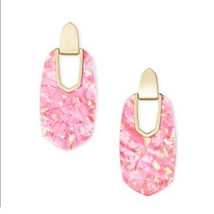 Kendra Scott Kailyn Gold Drop Earrings in Iridescent Coral